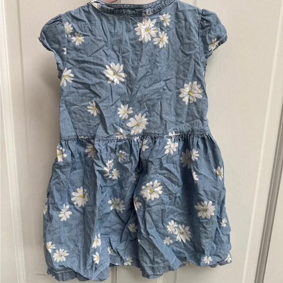 NWOT Carter’s 3T Girls  Denim Floral Daisy Short Sleeve Top Blouse - Picture 6 of 6